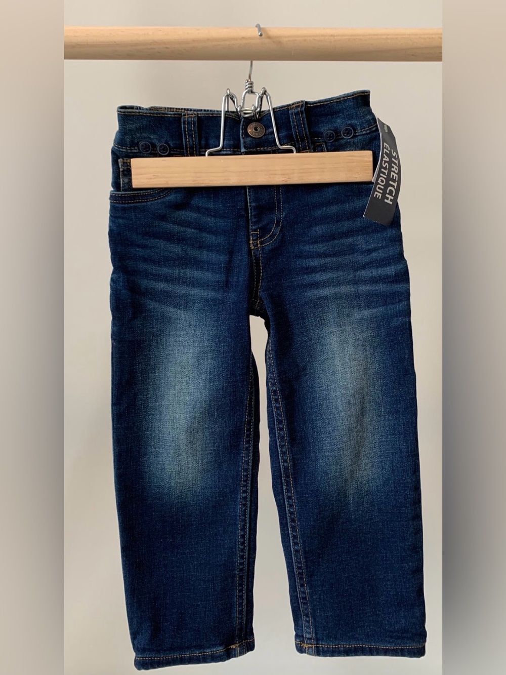 OshKosh B'gosh Dark Blue Lined Kids Stretch Jeans 3T